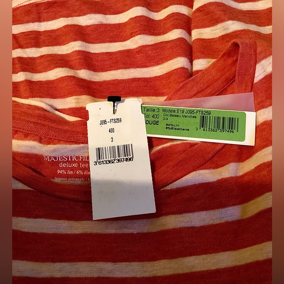 NWT MAJESTIC Filatures Linen Tee. Sz 3 - Picture 11 of 12